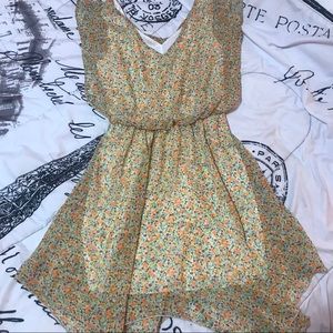Floral Yellow & Orange Summer Dress
